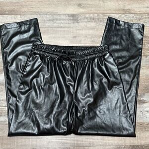 Milk & Honey Faux Leather Black Pants Stretch Size Large